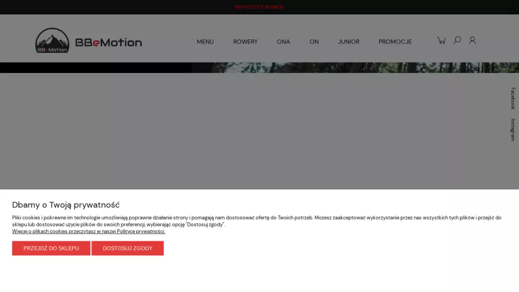 Zrzut ekranu strony Internetowy sklep rowerowy Bielsko-Biała | BBeMotion