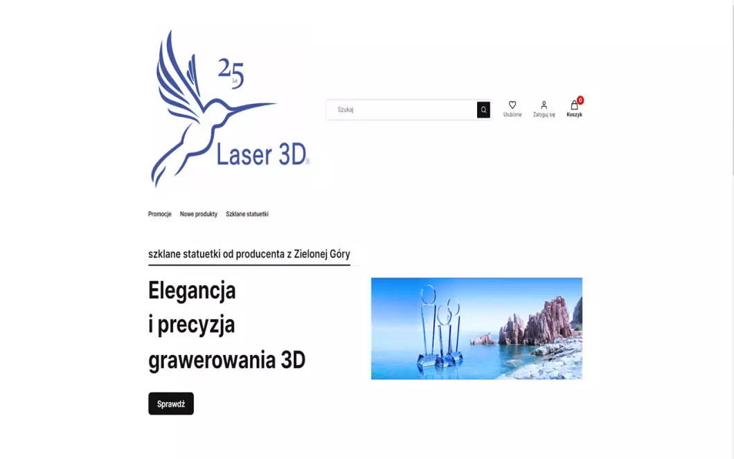 Zrzut ekranu strony Laser 3D