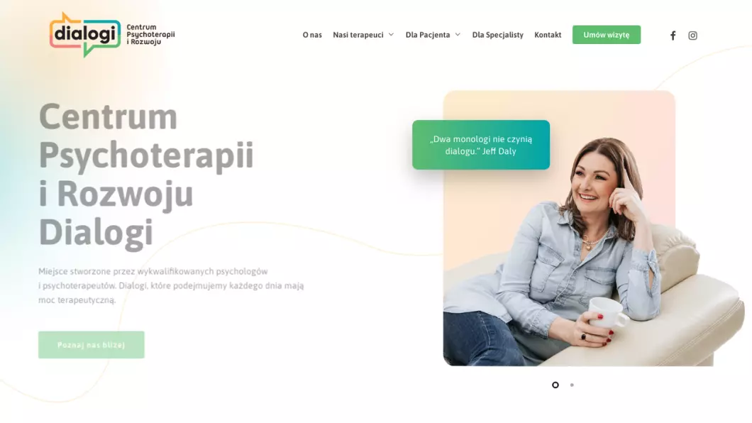 Zrzut ekranu strony Centrum Psychoterapii i Rozwoju Dialogi