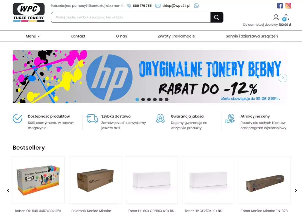 Zrzut ekranu strony WPC24
