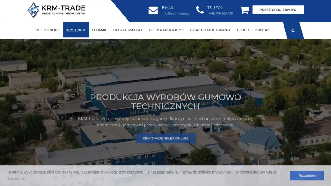 Zrzut ekranu strony Wyroby gumowe - krm-trade.pl