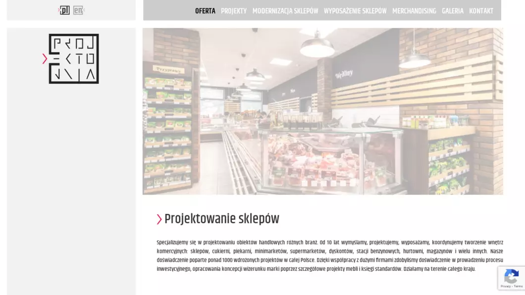 Zrzut ekranu strony Bartek Michalik - Projekty sklepów