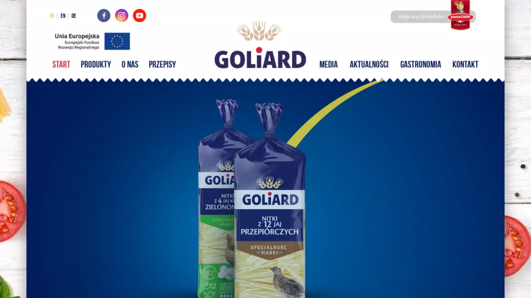 Zrzut ekranu strony Goliard