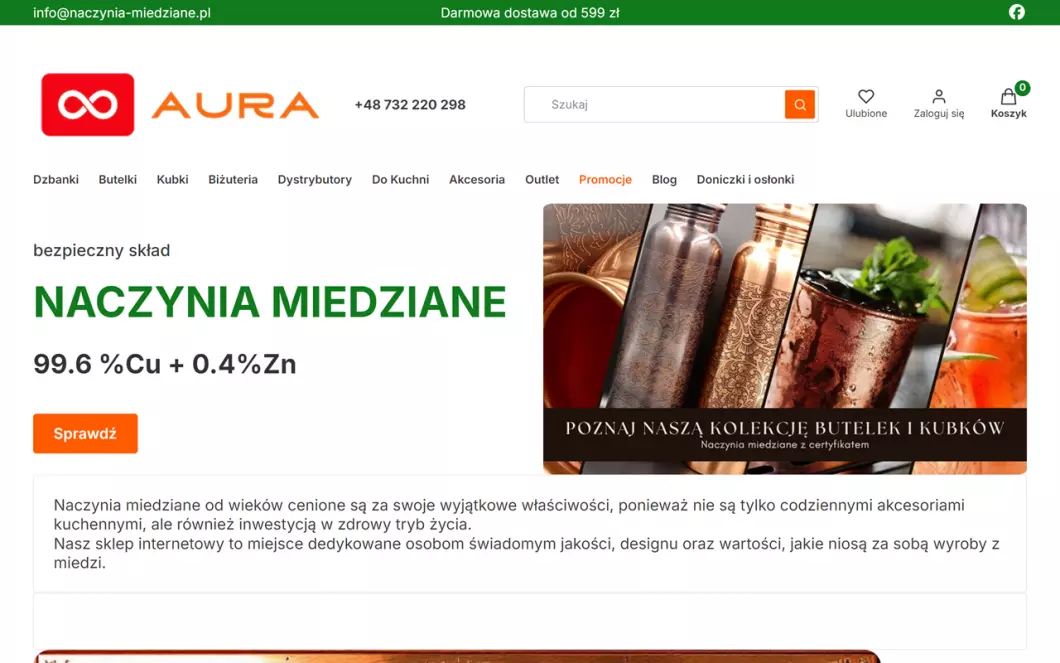 Zrzut ekranu strony Aura 8
