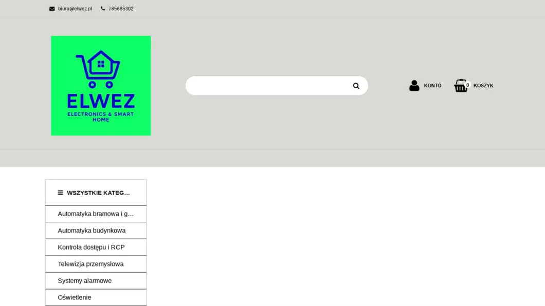 Zrzut ekranu strony Automatyka bramowa, garażowa, budynkowa | elwez.pl