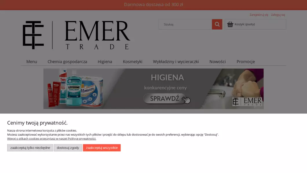 Zrzut ekranu strony Chemia gospodarcza z importu | Sklep internetowy Emer Trade